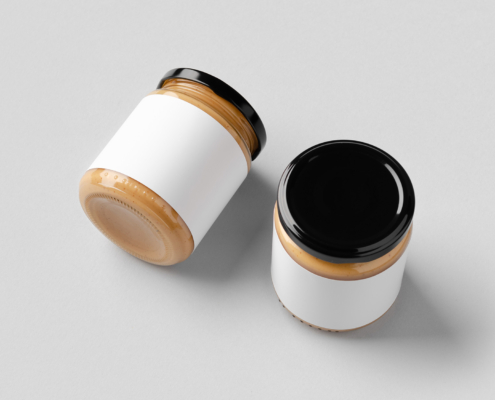 Blank mockup for peanut butter jars